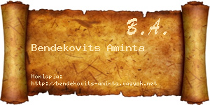Bendekovits Aminta névjegykártya